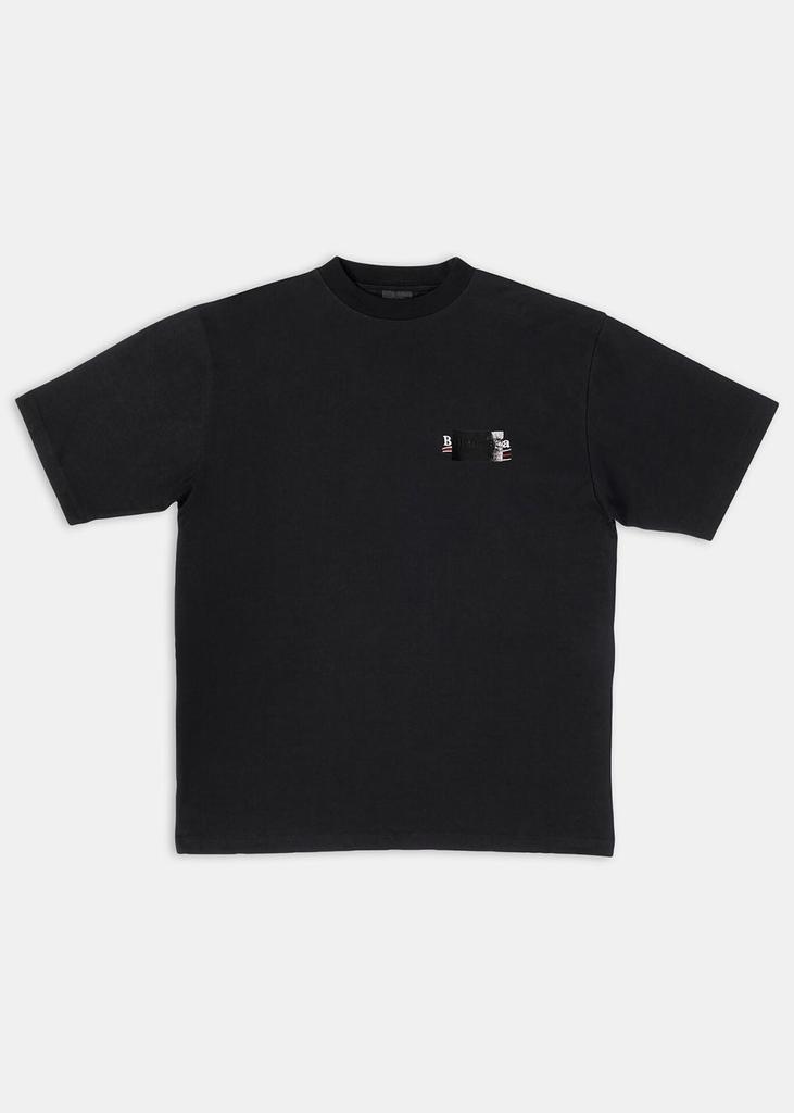 商品Balenciaga|Balenciaga Black Large Fit Logo T-Shirt,价格¥4074,第1张图片