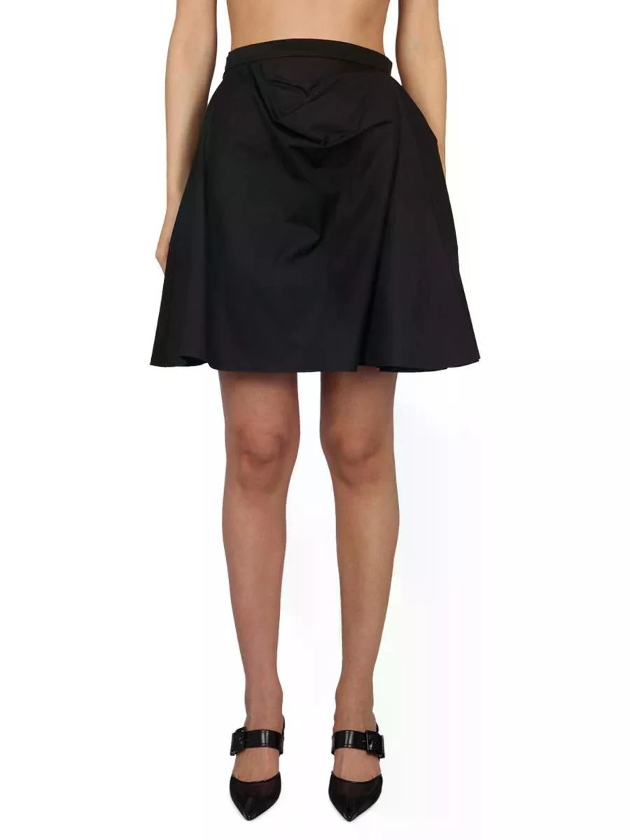 商品【商品预售7天】 Alexander McQueen|Alexander McQueen 女士半身裙 745664QAABC1000-15 黑色,价格¥4803,第1张图片