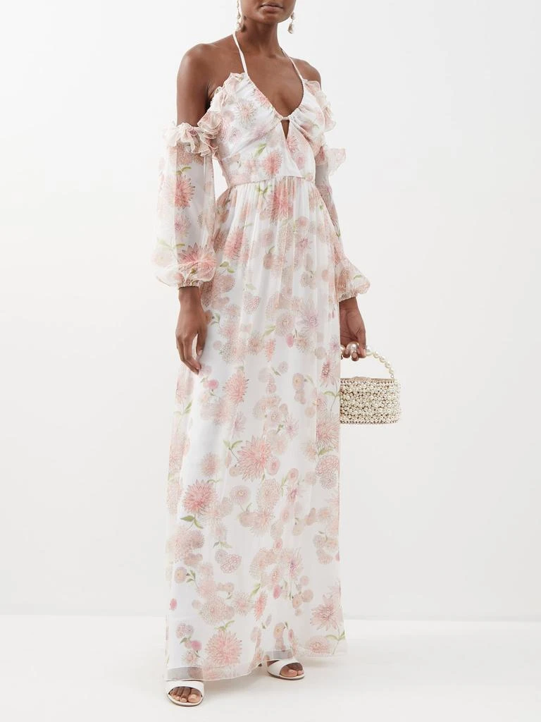 商品Giambattista Valli|Dahlia-print off-the-shoulder silk-georgette gown,价格¥8384,第5张图片详细描述