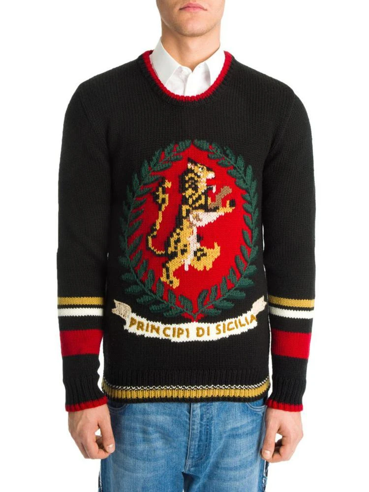 商品Dolce & Gabbana|Lion Knitted Wool Pullover,价格¥5085,第1张图片