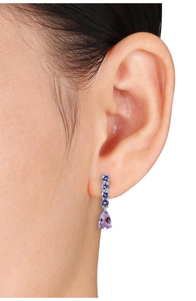 商品DELMAR|Sterling Silver Amethyst & Tanzanite Drop Earrings,价格¥525,第2张图片详细描述