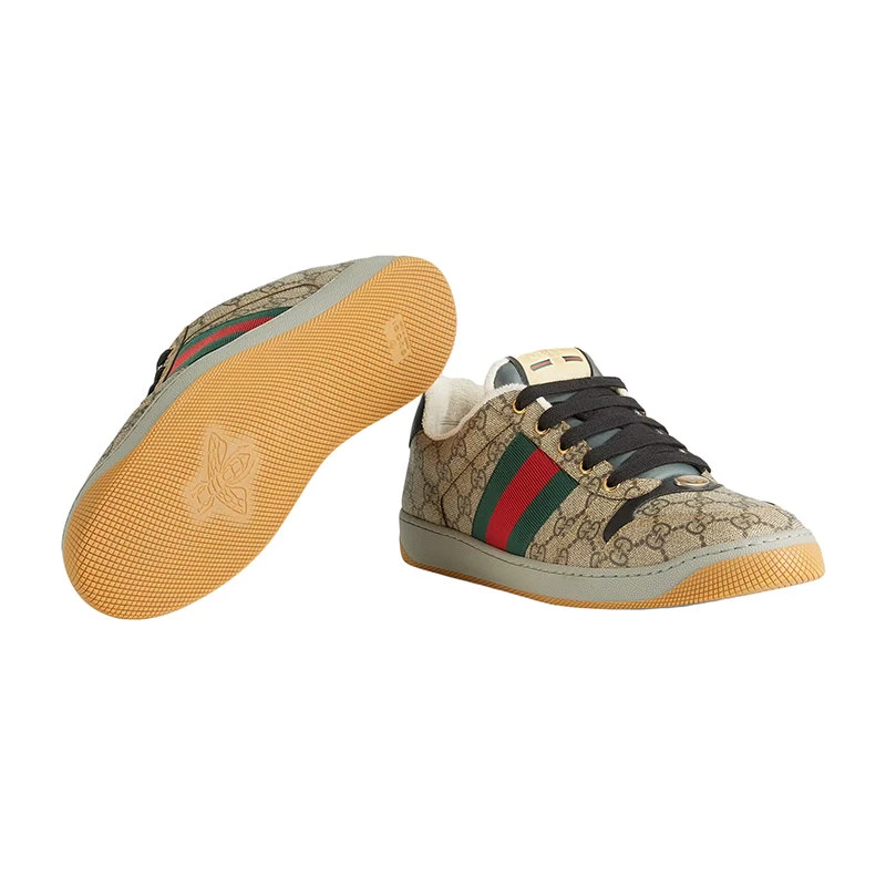 【预售3-7天】GUCCI/古驰 Screener系列 男士米色和乌木色GG Supreme帆布运动鞋67453096GE09766 商品