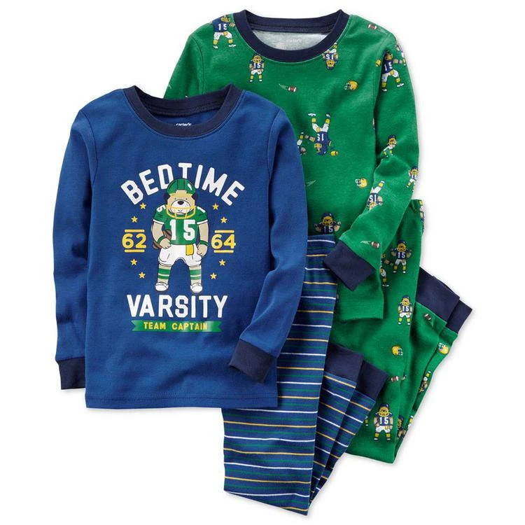 商品Carter's|4-Pc. Bedtime Varsity Cotton Pajama Set, Baby Boys,价格¥87,第1张图片