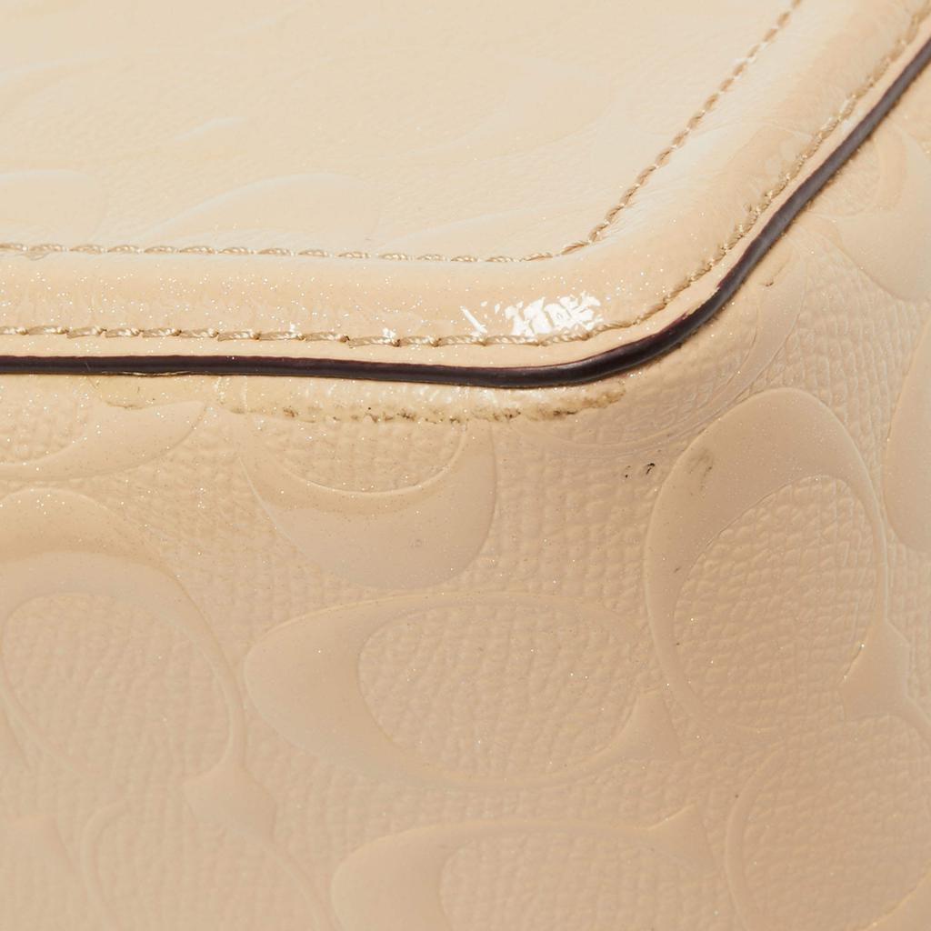 Coach Beige Leather Turn Lock Crossbody Bag商品第6张图片规格展示