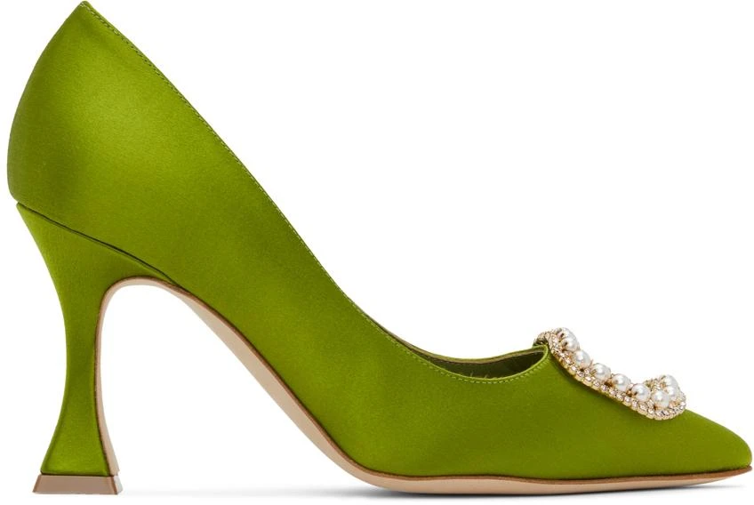 商品Manolo Blahnik|Green Fabetapump Heels,价格¥2776,第1张图片