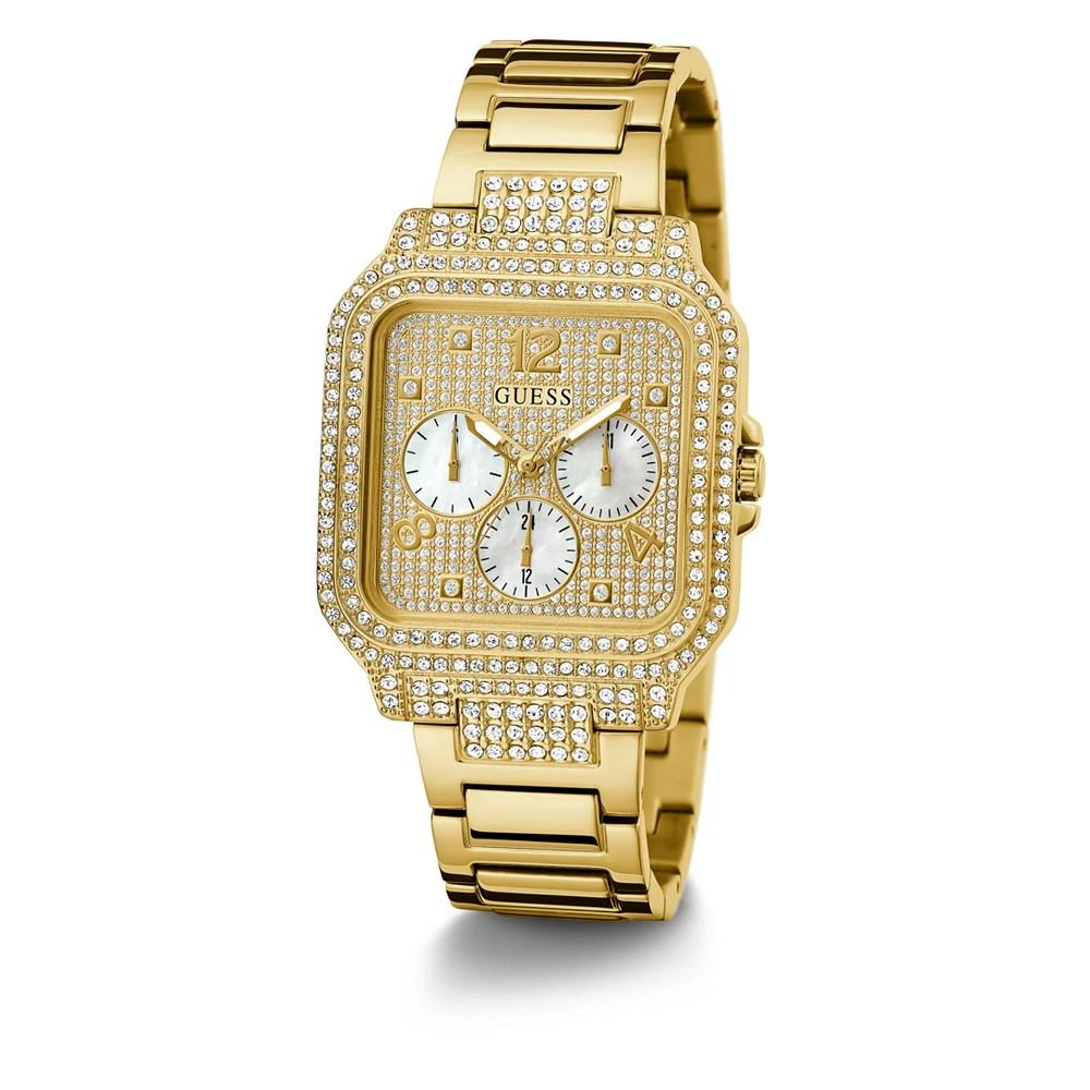 商品GUESS|Women's Glitz Gold-tone Stainless Steel Bracelet Watch 35mm,价格¥614,第5张图片详细描述