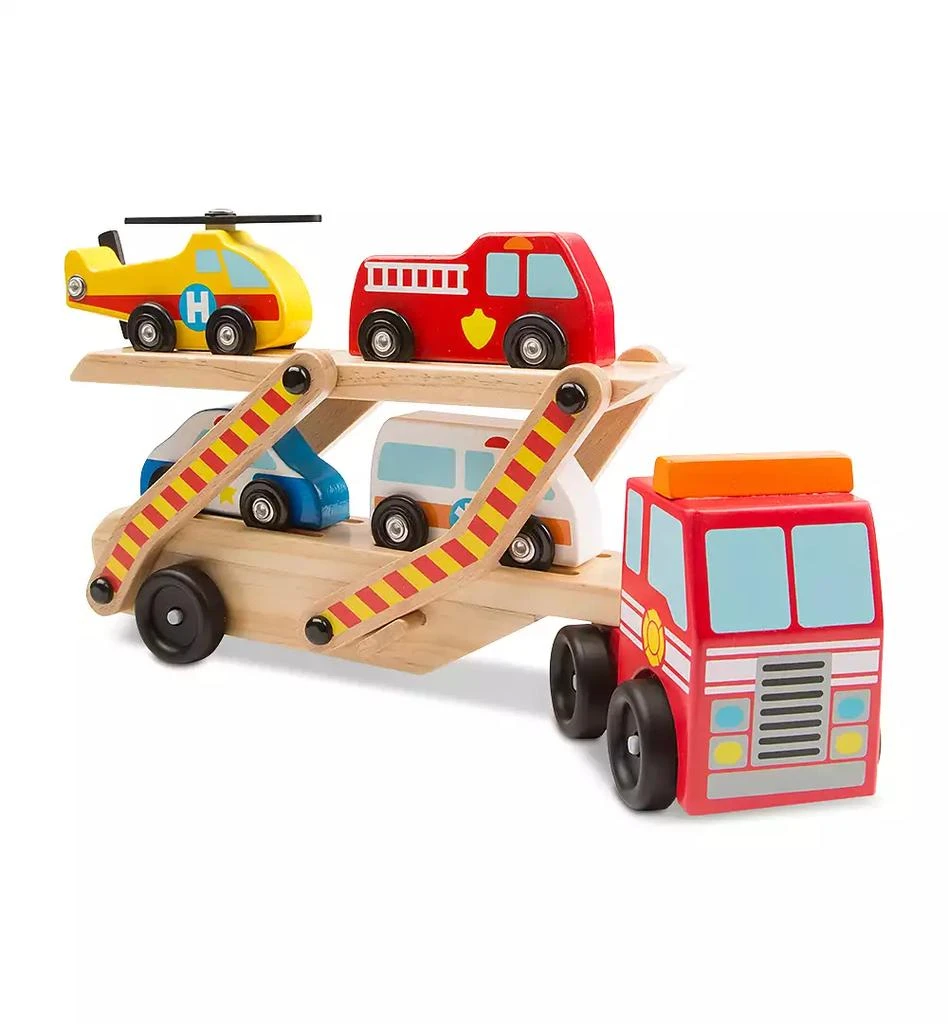 商品Melissa & Doug|Melissa & Doug Emergency Vehicles Carrier Play Set,价格¥167,第2张图片详细描述