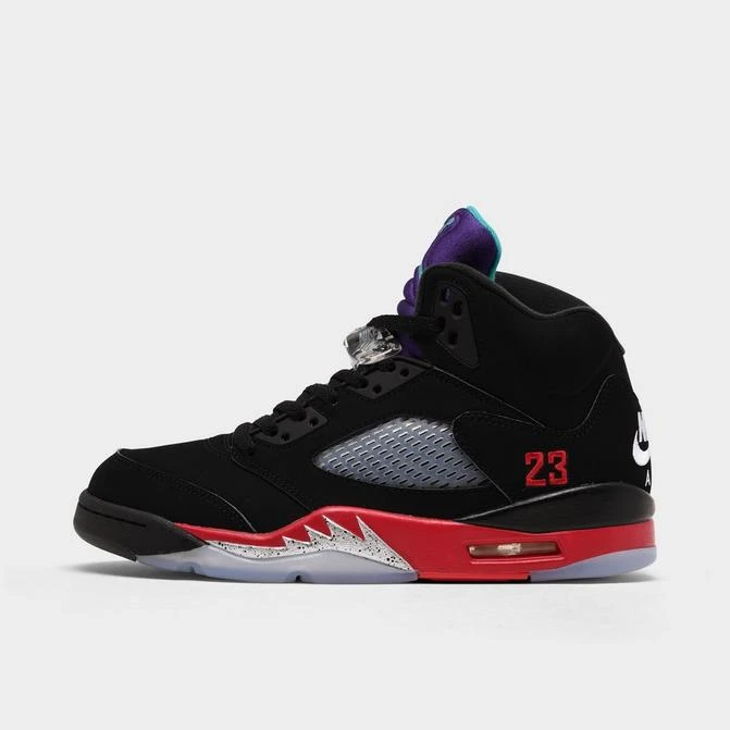商品Jordan|男士 Air Jordan 5 绸缎黑红 丝绸,价格¥1492,第1张图片