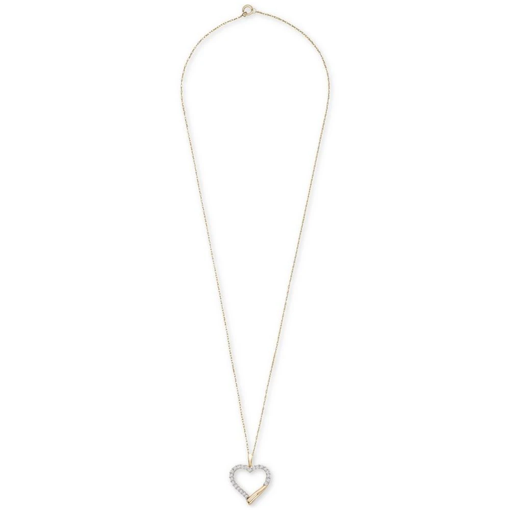 商品Macy's|Diamond Heart 20" Pendant Necklace (1 ct. t.w.) in 10k Gold,价格¥8329,第3张图片详细描述