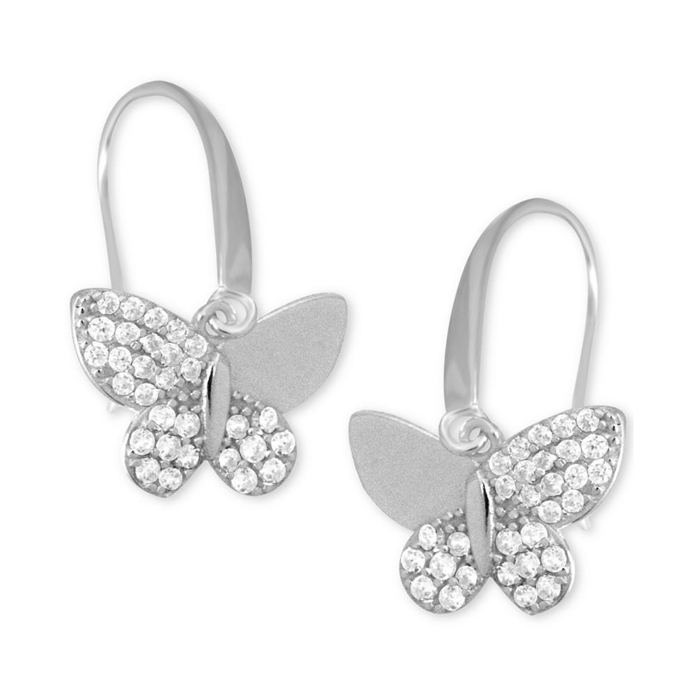 商品Essentials|Cubic Zirconia Butterfly Drop Earring in Silver Plate, Gold Plate or Rose Gold Plate,价格¥74-¥92,第1张图片