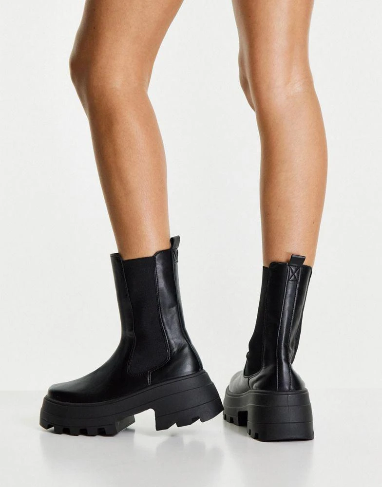 商品ASOS|ASOS DESIGN Wide Fit Ada chunky chelsea boots in black,价格¥228,第3张图片详细描述