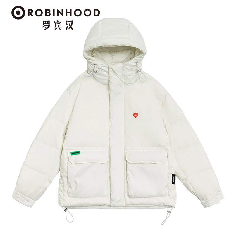 商品[国内直发] ROBINHOOD|罗宾汉爱心短款羽绒服-R128Y7004G-米白色,价格¥448,第1张图片