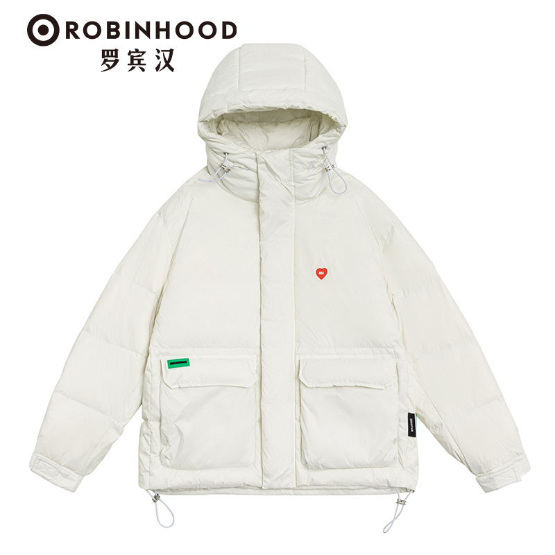 商品[国内直发] ROBINHOOD|罗宾汉爱心短款羽绒服-R128Y7004G-米白色,价格¥368,第1张图片