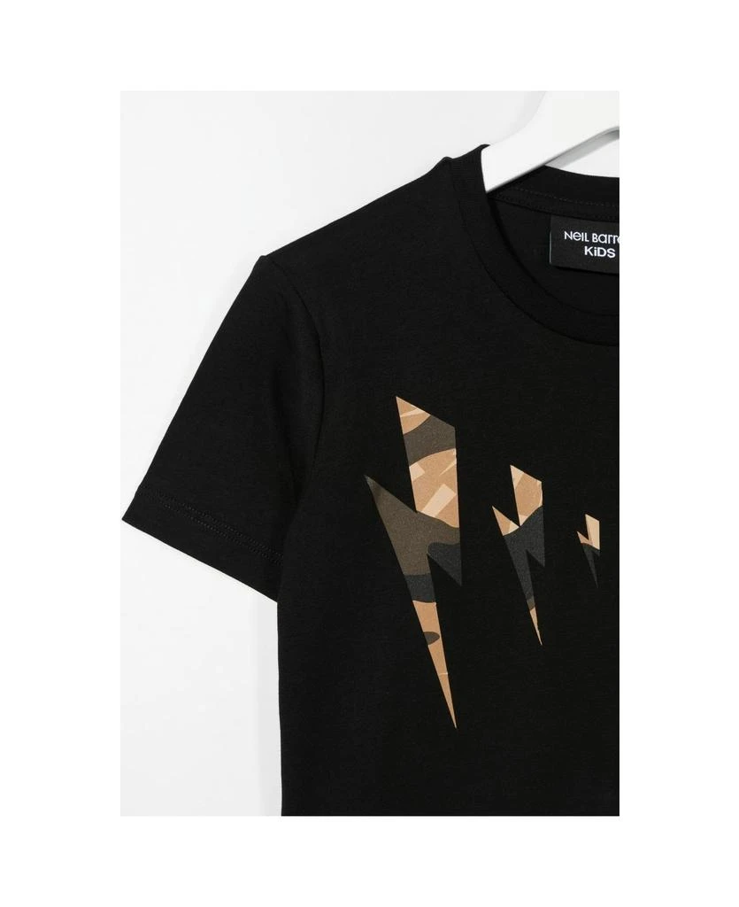 商品Neil Barrett|Kids Black T-shirt With Colorful Thunderbolt Print,价格¥640,第3张图片详细描述