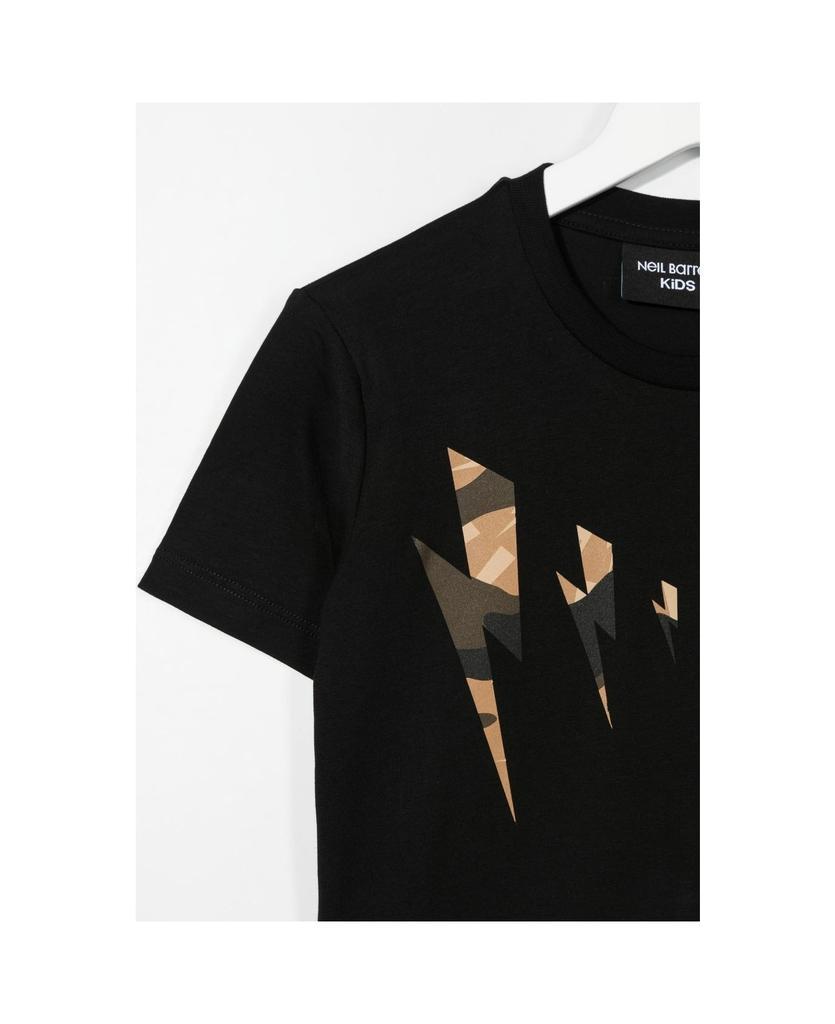 商品Neil Barrett|Kids Black T-shirt With Colorful Thunderbolt Print,价格¥637,第5张图片详细描述