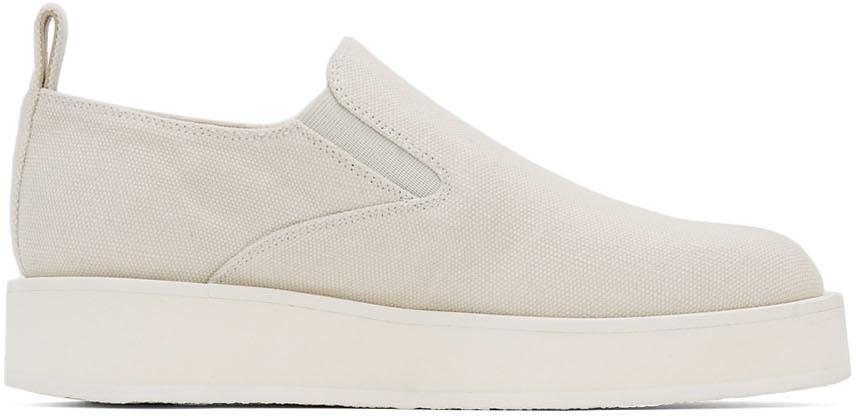 商品Jil Sander|Off-White Slip-On Platform Sneakers,价格¥3967,第1张图片