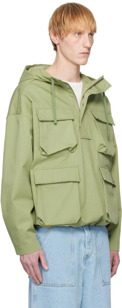 商品Maison Kitsune|Green Hooded Popover Jacket,价格¥3052,第2张图片详细描述