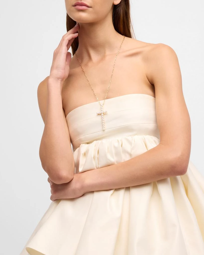 商品Pearls By Shari|18K Yellow Gold Akoya Pearl Long Cross Pendant Necklace, 36"L,价格¥49661,第5张图片详细描述