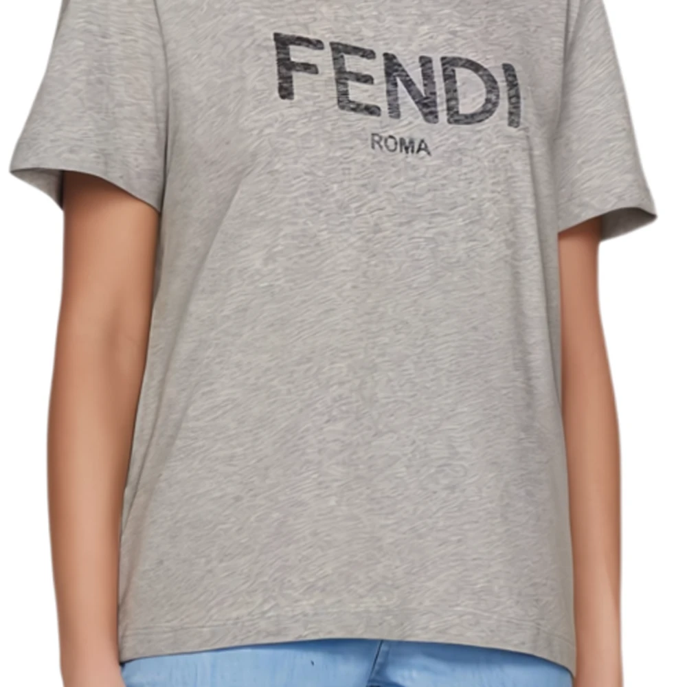 商品[国内直发] Fendi|芬迪  印花Logo圆领短袖 T恤 女款 灰色,价格¥2891,第6张图片详细描述