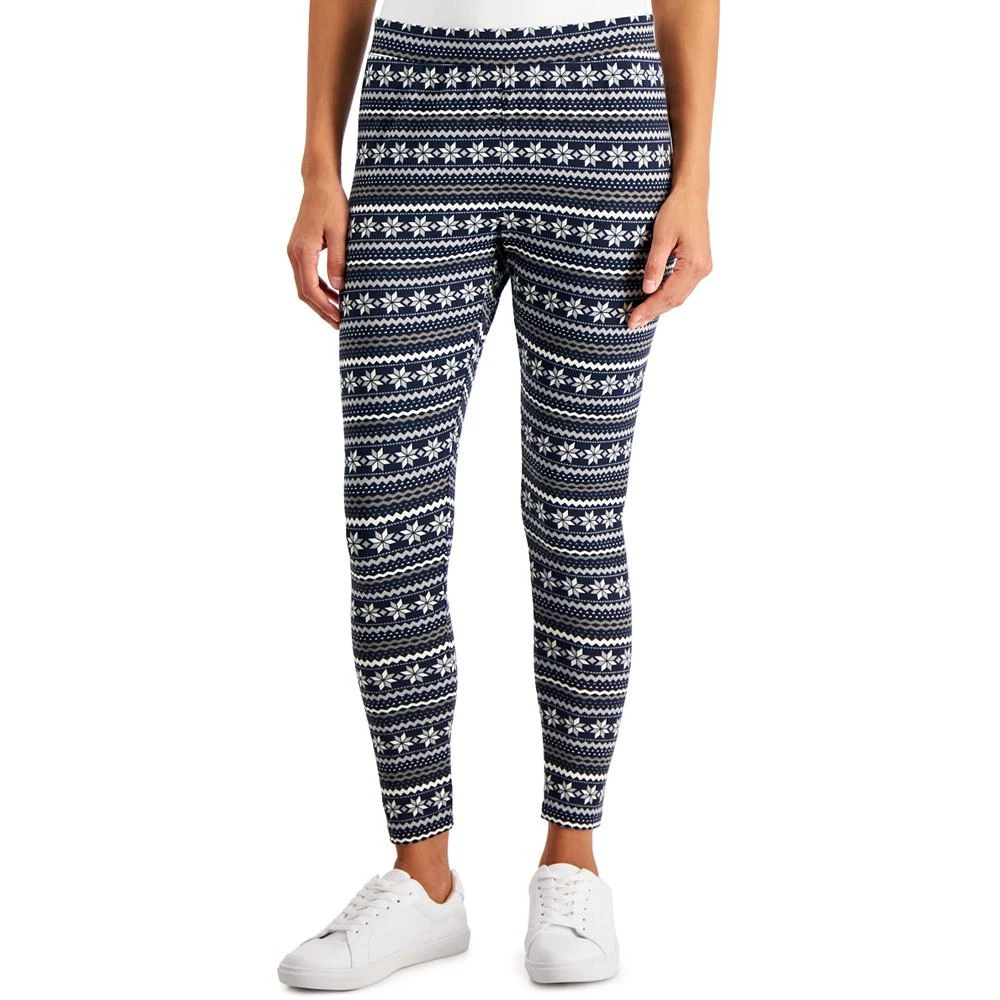 商品Style & Co|Women's Fair-Isle-Print Fleece Leggings, Created for Macy's,价格¥41,第1张图片