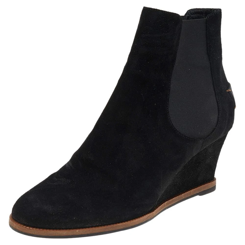 商品[二手商品] Fendi|Fendi Black Suede Black Ankle Boots Size 41,价格¥2204,第1张图片