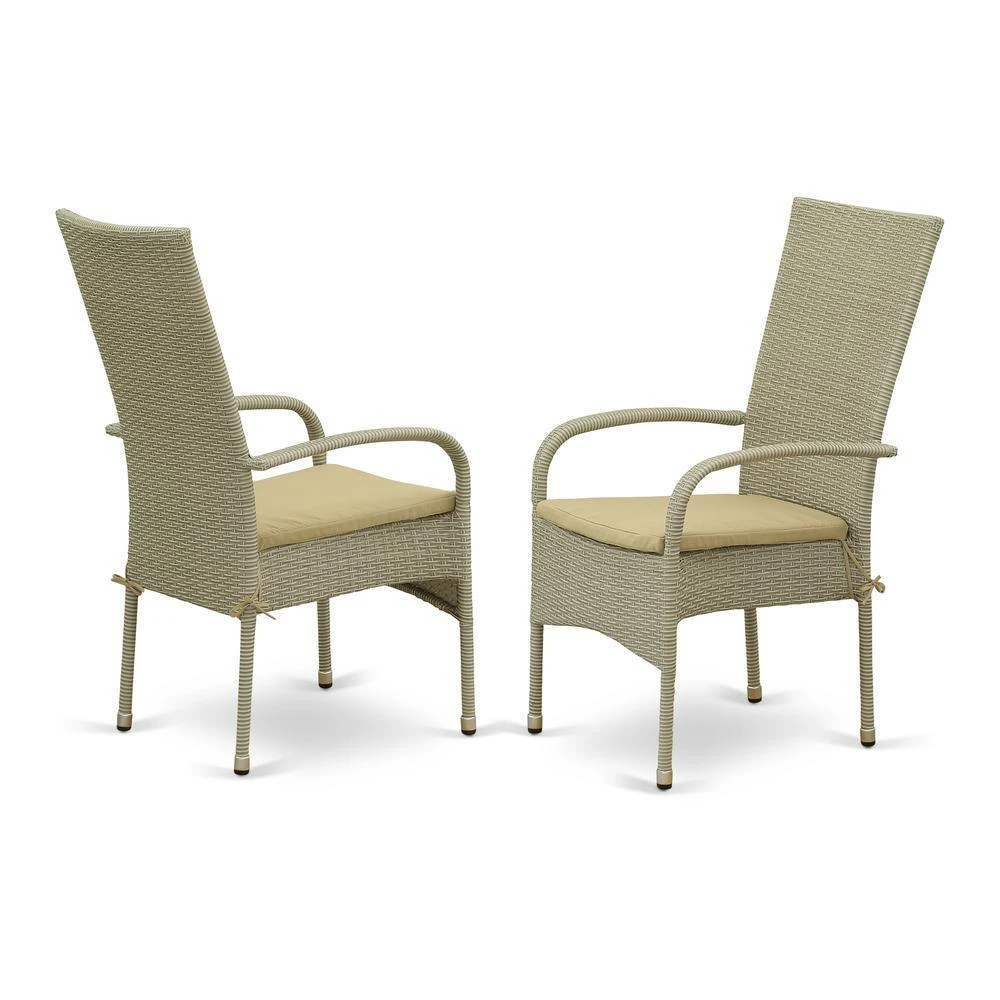商品East West Furniture|Wicker Patio Chair Natural Linen, OSLC103A,价格¥2778,第1张图片