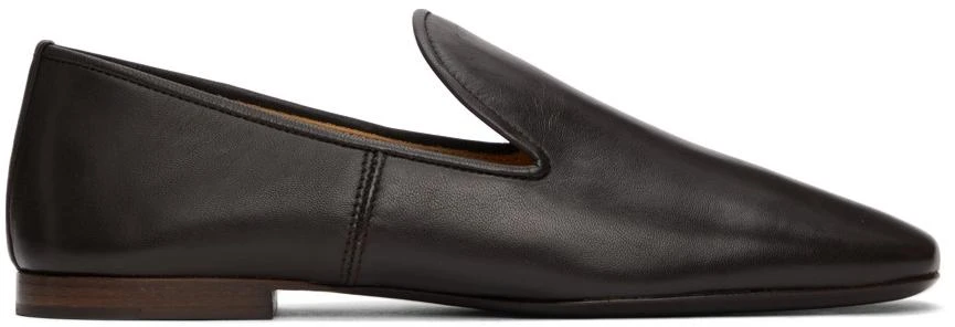 商品Lemaire|Brown Leather Soft Loafers,价格¥2374,第1张图片