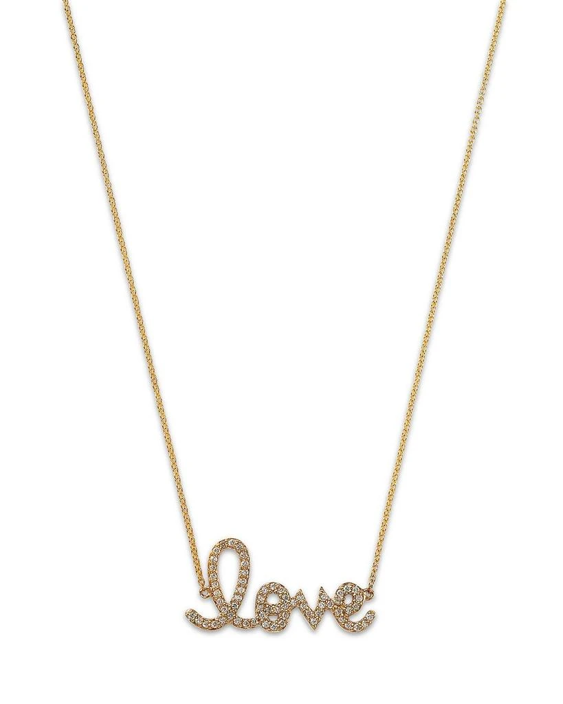 商品Sydney Evan|14K Yellow Gold Diamond Medium Love Script Pendant Necklace, 18",价格¥12176,第1张图片