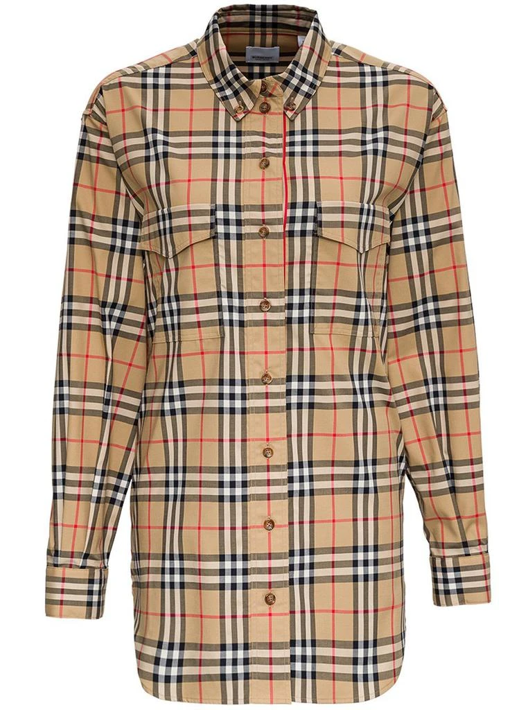 商品Burberry|Burberry Vintage Checked Oversized Shirt,价格¥3282,第1张图片