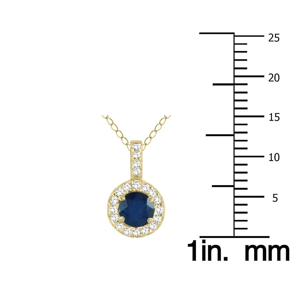 商品SSELECTS|1/2 Carat Tw Halo Sapphire And Diamond Pendant In 10K,价格¥2025,第2张图片详细描述