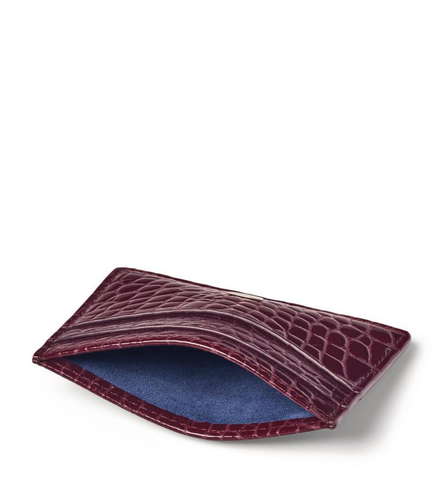 商品Aspinal of London|Croc-Embossed Slim Card Holder,价格¥494,第5张图片详细描述