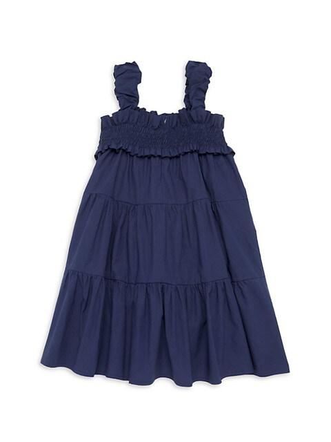 Little Girl's & Girl's Sloane Poplin Smocked Dress商品第2张图片规格展示
