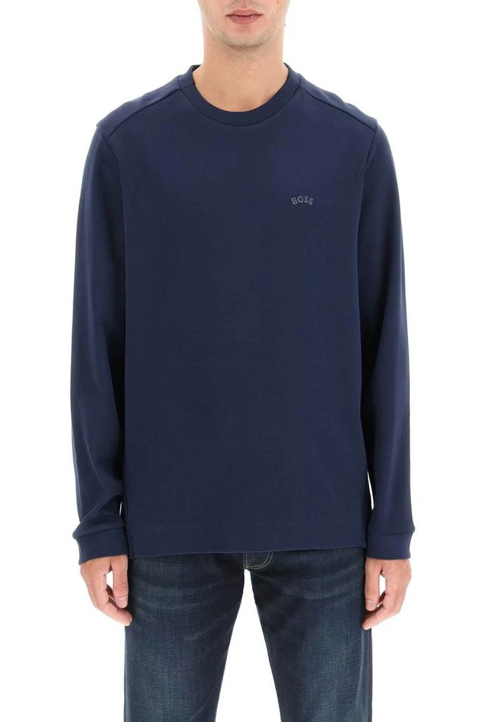 商品Hugo Boss|Boss curved logo crew-neck sweatshirt,价格¥718,第2张图片详细描述