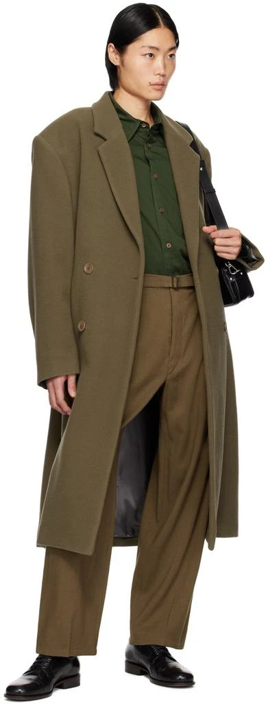 商品Lemaire|Khaki Double-Breasted Coat,价格¥5221,第4张图片详细描述