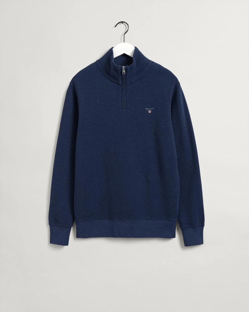 商品Gant|GANT - Waffle Half Zip Sweater in Marine Melange 2028040 487,价格¥460,第1张图片