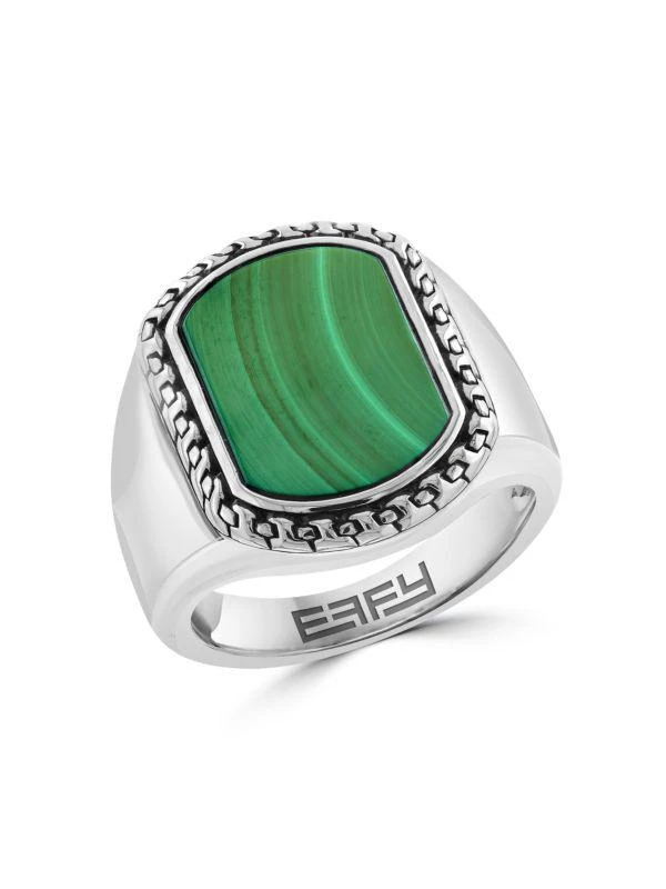 商品Effy|Sterling Silver & Malachite Ring,价格¥1639,第1张图片