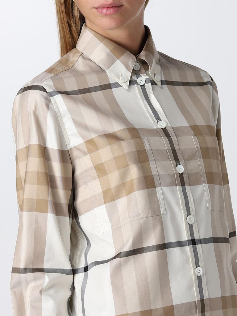 Burberry cotton twill shirt with check pattern商品第5张图片规格展示