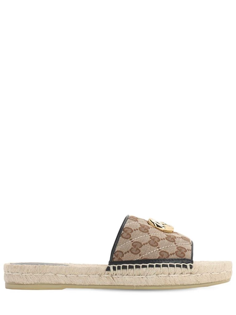 商品Gucci|20mm Pilar Canvas Slide Espadrilles,价格¥4542,第1张图片