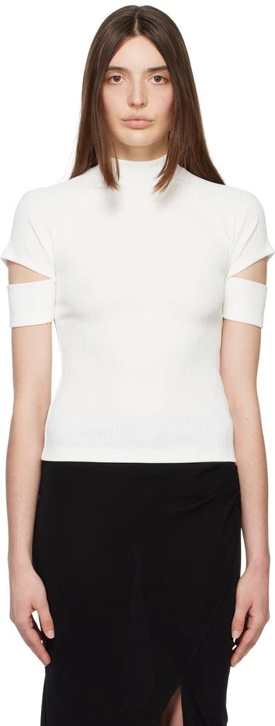 商品Helmut Lang|White Cutout T-Shirt,价格¥1077,第1张图片