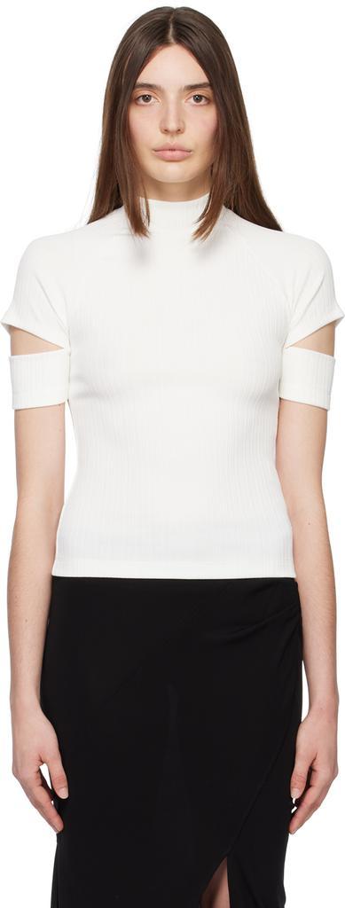 商品Helmut Lang|White Cutout T-Shirt,价格¥1425,第1张图片