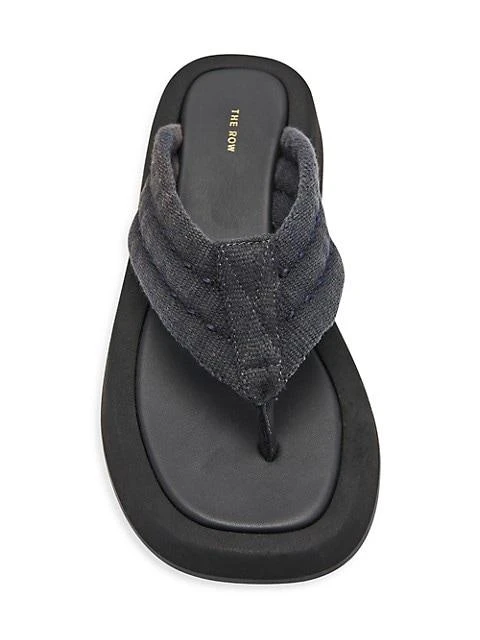 商品The Row|Ginza Quilted Canvas Flip Flops,价格¥1387,第4张图片详细描述