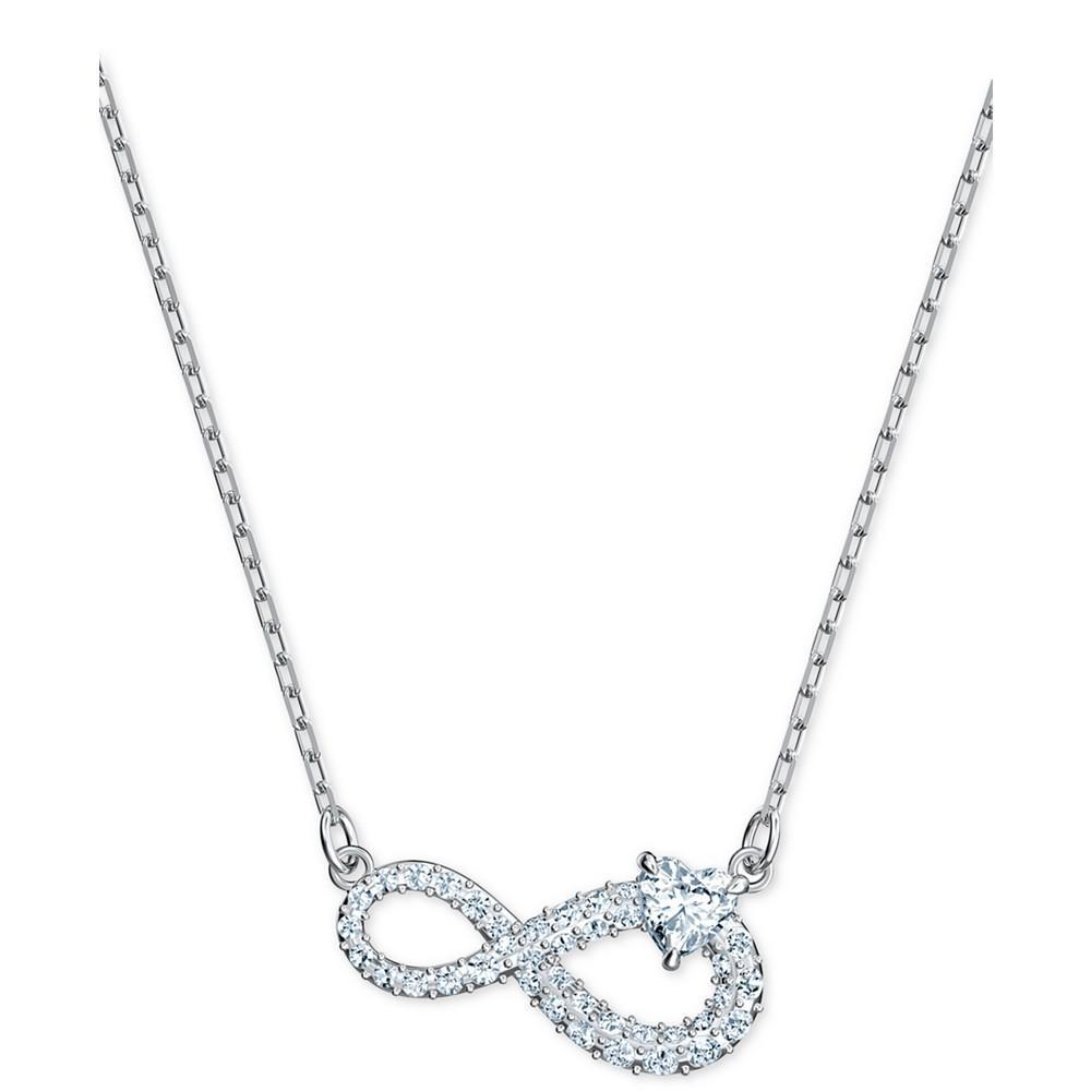 商品Swarovski|女款时尚 银调水晶无限符号吊坠项链,价格¥594,第1张图片