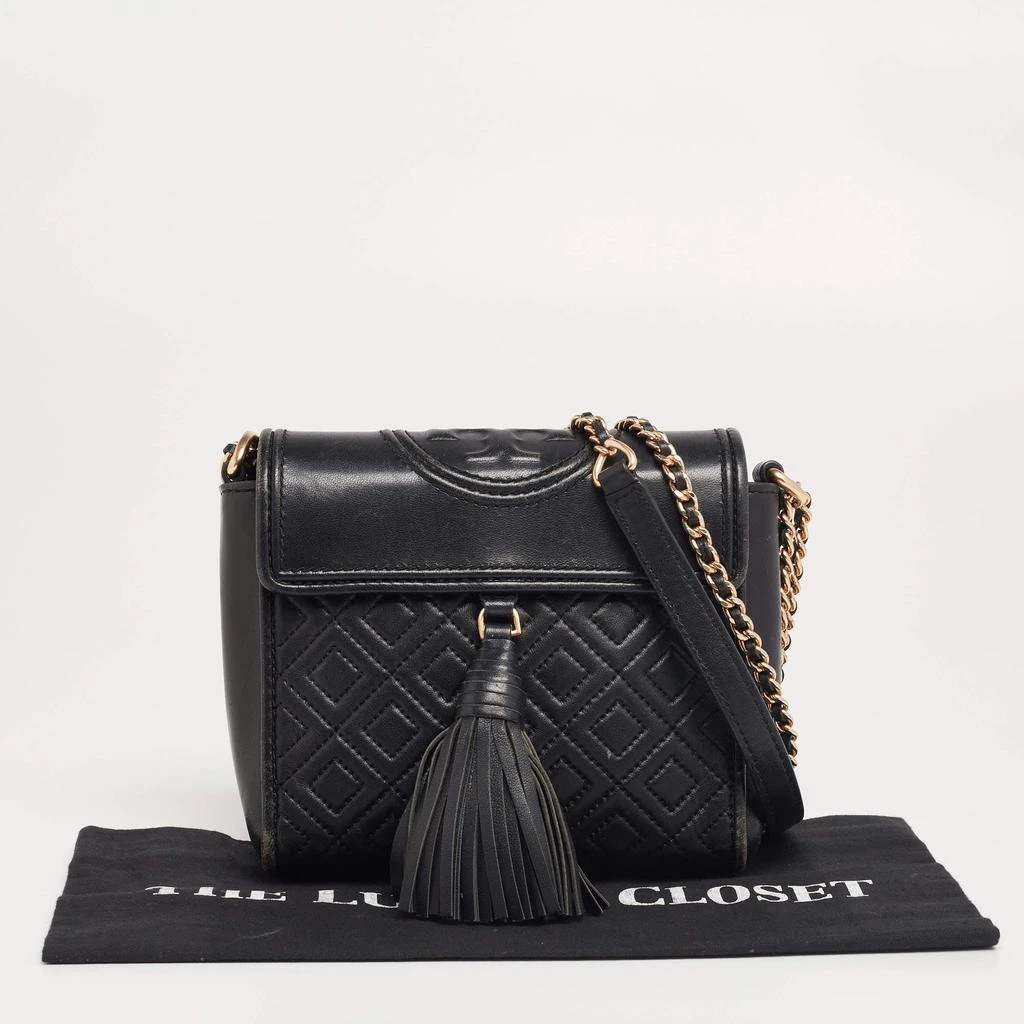 Tory Burch Black Leather Fleming Tassel Crossbody Bag  商品