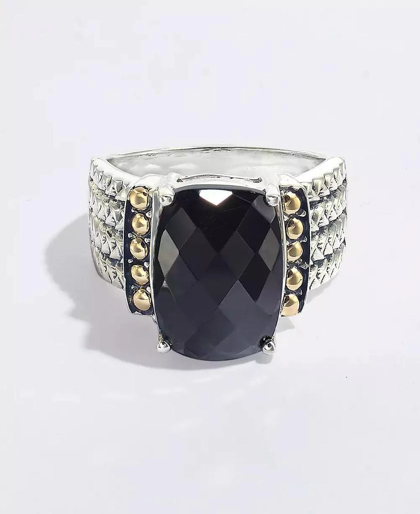 商品Effy|Eclipse by EFFY® Onyx Statement Ring in Sterling Silver & 18k Gold,价格¥5193,第3张图片详细描述