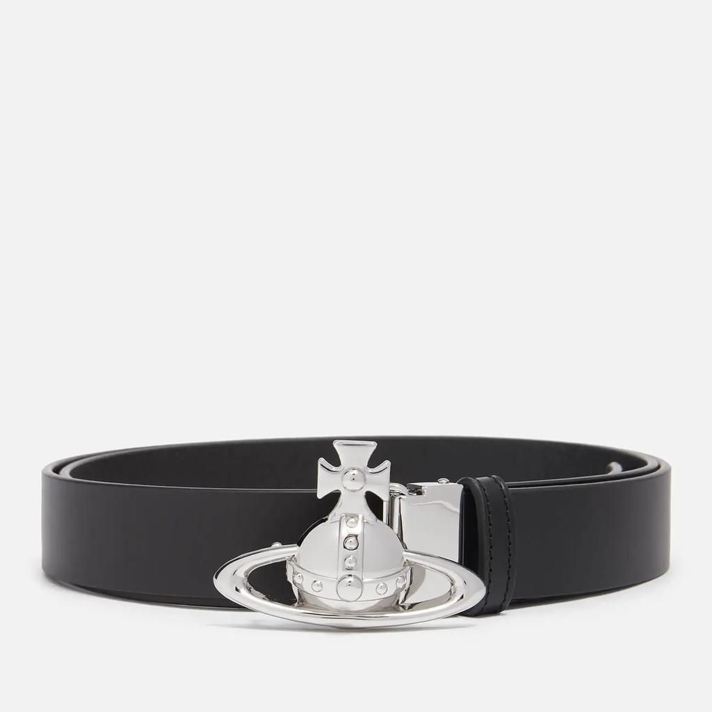 商品Vivienne Westwood|Vivienne Westwood Orb Buckle Palladio Leather Belt,价格¥1665,第1张图片