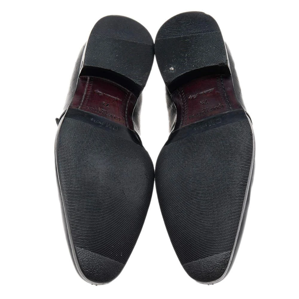 Louis Vuitton Black Leather Double Flap Slip On Loafers Size 41.5 商品