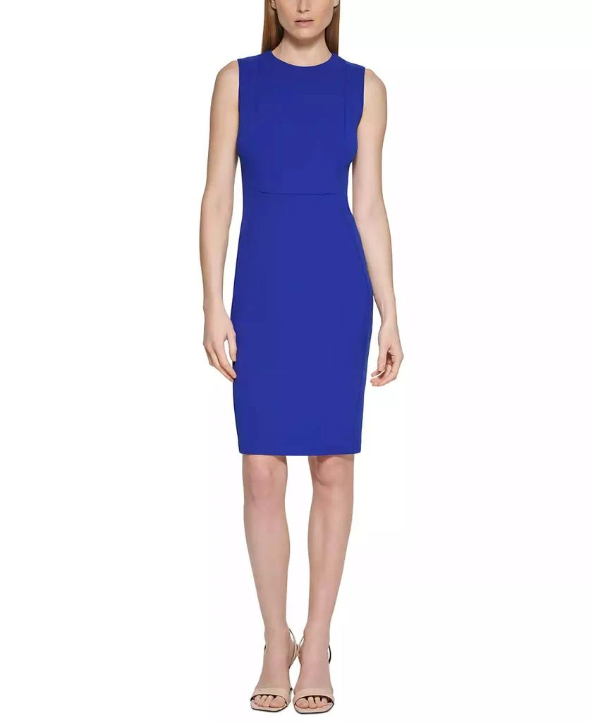 商品Calvin Klein|Women's Crewneck Sleeveless Sheath Dress,价格¥751,第1张图片