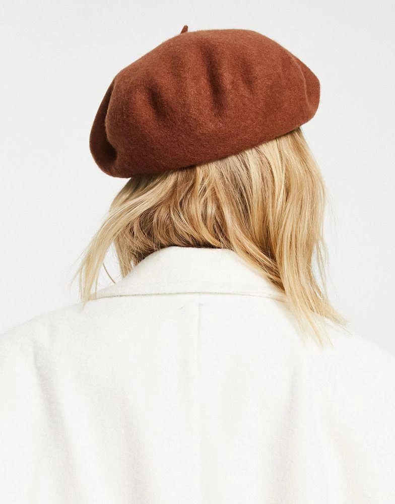 商品Topshop|Topshop beret in chocolate,价格¥81,第2张图片详细描述