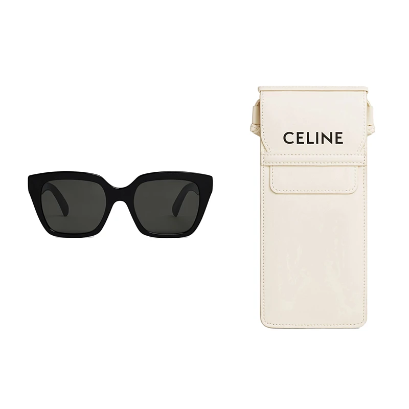 商品Celine|【现货速发】CELINE赛琳 MONOCHROMS 03醋酸酯太阳眼镜 黑色（附赠斜跨眼镜包）,价格¥1600,第1张图片