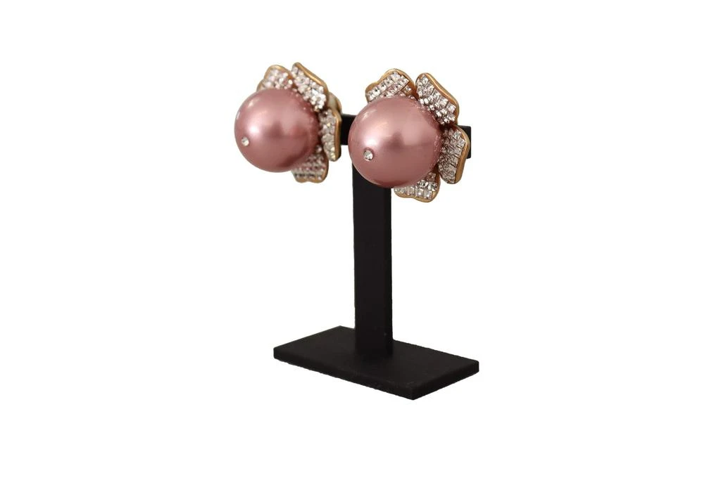 Dolce & Gabbana Gold Tone Maxi Faux Pearl Floral Clip-on Jewelry Earrings 商品